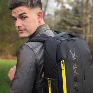 Matthew Patrick Instagram - Coolest backpack EVER!
This Cyberpunk x Jacquard backpack can tell you directions, find your phone, take selfies, and control your music. 

Check out my Stories to see it in action!
#jacquard #jacquardbygoogle #youtubegaming #mykonnecti #giftfromgoogle