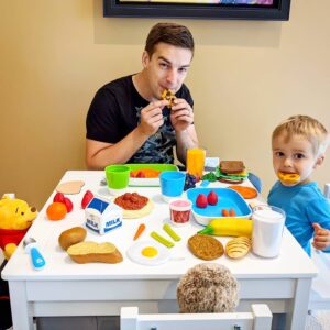 Matthew Patrick Instagram - Ollie made me breakfast for father's day with my good friends Pooh and sloth! Don't tell him I said this, but the pretzels were a little rubbery ;) #fathersday #dadjokes #toddlerlife