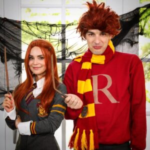 Matthew Patrick Instagram - EXPECTO PAT-RO-num! Get it, Pat-Ro? Like Rosanna and MatPat? I'll see myself out... Anyway, let me know, what would YOUR Patronus be? I'm an OTTER!

By the way, this is another brother/sister costume from my video with @rosannapansino. We're Ron and Ginny from Harry Potter, if you couldn't tell! To see ALL our outfits, check out her channel!

#harrypotter #halloween #halloweencostume #costume