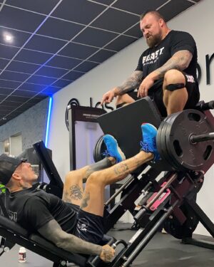 Matthew Pritchard Instagram - Leg day with @eddiehallwsm is now live on my YouTube channel. What a treat it was to be put through a leg workout by Eddie and to drive to the gym in his tank. Link in my stories. Enjoy

Sanchez edit incoming next week 👊🏽

#EddieHall #LegDay #TheBeast