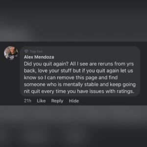 Matthew Santoro Instagram - This was a comment on my Facebook page where I also post my YouTube videos. Normally I ignore hateful comments, but this needs to be addressed. Apparently I’m not allowed to take a break from making videos or else it’s “all about ratings” and I’m not “mentally stable”. I’ve been making content on the internet consistently for over 10 years. Yes, recently I’ve taken a break to live some real life, as well as explore other platforms like Twitch. The entitlement on this woman is disgusting and it’s this kind of mindset that contributes to many content creators quitting creating all together. Taking a break from content creation is, ironically, a sign of mental stability as everyone needs a break to recharge now and then. I’ll be back to creating content soon. But this person won’t see it as I’ve blocked her from my page. I’m sorry if this seems harsh but I have zero tolerance for anyone who mocks mental health in any capacity. Everyone deserves a break. Don’t let anyone tell you otherwise.