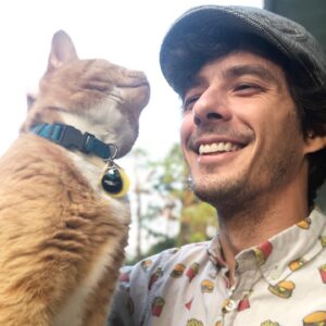 Matthew Underwood Instagram - Sometimes, face smooshes from a fat cat are just the thing I need to bring some light into my day. Max is always around to lend a hand with that.