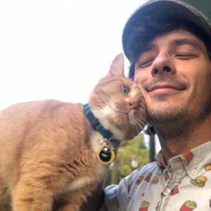 Matthew Underwood Instagram - Sometimes, face smooshes from a fat cat are just the thing I need to bring some light into my day. Max is always around to lend a hand with that.