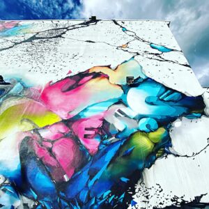 Matthias Schoenaerts Instagram - Fissures and flaws. Surface cracks and deep scars. Tangible pangs: Our world is riddled with them. It hints at breaking, splitting, snapping, but this giant rock never caves to its torment. This is an homage to our home and the infinite stone it’s yielded us. I’ve photographed these so-called defects all over the world, then magnified and painted them somewhere else on the planet. This is a form of gratitude, announcing there’s glory in imperfection, triumph in pain and echoed connections everywhere.

The sixth wall in the series is called 
“No pressure, no diamonds”

Last months the world and people went crazy. So it was time for an antidote. A colourful and vibrant expression of a desire for life.
No matter the weather it’s up to us to learn and dance in the rain.
This wall is also an hommage to the Hip-Hop culture, a culture risen out of pressure just like jazz and blues..... those artforms are not just genres..... they are socio-hystorical movements that document the lives of countless people in any kind of struglle... they are also a manifestation of commitment, discipline and creativity.
With this wall @digitaldoes and myself wanted to translate that energy and vibrance into our painting. We wanted to make something fresh.

get fresh 
The term "fresh" as it is used here originates from the early 1980's Hip-Hop/Breakdance/graffiti culture. For lack of better words it means "awe inspiringly original". To, "get fresh" or "getfresh," is the act of doing something fresh, something never done before and done in a way that radiates energy and life.

The crack in the wall was photographed in the street where @jr and myself made a mural in Paris. Every new place where I paint gives me a new present, as if I’m granted unepxected gifts permanently to keep sharing this energy. Cracks and scars everywhere. Beauty to share anywhere. 
Let’s dance in the rain.

Thanks again to @nansschonkeren for you relentless support and thanks to @digitaldoes for your amazingly powerful contribution to the project. And thanks to @streetartantwerp for all your assistance and help.
We ll be back soon! Keep dancing 

#graffiti #antwerp #hiphop #culture #history