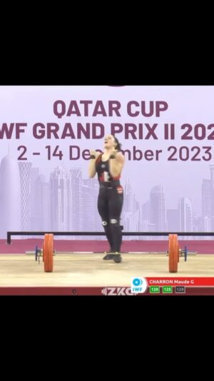 Maude Charron Instagram - BEAST MAUDE 😤

With a 129KG Clean and Jerk on her final attempt at the IWF Grand Prix II, @m_charron28 secures a bronze medal in the Clean and Jerk and the Total. 🥉

Maude goes 6/6 for a 233KG total on the day! We're SO proud of you @m_charron28 🦁

#powerandgraceperformance #makelifts #athlete #family