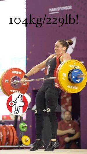 Maude Charron Instagram - Tokyo Olympic Champion @m_charron28 (59kg, Canada 🇨🇦) snatching 104kg/229lb at the 2023 Qatar Grand Prix!
