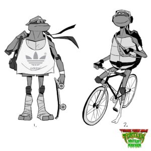Maxime Mary Instagram - Some of my very first drawings on TMNT Mutant Mayhem. I'm happy we tried something fresh with the artstyle, these researches were a bit too classic, even if I still like them...
#tmnt #teenagemutantninjaturtles #mutantmayhem #characterdesign #tmntmm