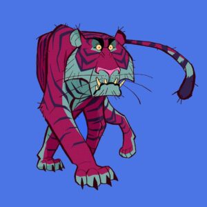 Maxime Mary Instagram - This is a big cat.

#tiger #blue #bigcat #tigerking #illustration #artistoninstagram #art #sketchoftheday #characterdesign