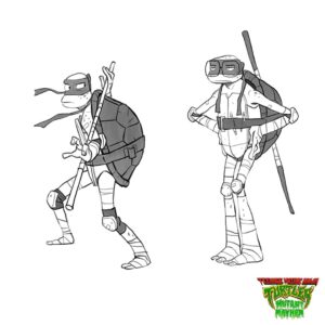 Maxime Mary Instagram - Finally here is Donnie. The glasses came late, as we were focusing on the overall shape, skinny and tall. The face was longer, but I really like the round face we can see in the movie. 
On the latest page you can see some explorations about which clothes he could wear in college. I had a ton a fun imagining these!

And that's a wrap for the researches that look like the final designs. 
I'll post some earlier designs later😉

#teenagemutantninjaturtles
#tmnt #mutantmayhem #characterdesign