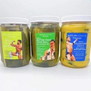 Maxwell Friedman Instagram - MJF AND K K HAVE PARTNERED TO BRING YOU LIMITED EDITION COLLECTIBLE MJF PICKLE JARS! 🤼🥒 

Pre-order opens TOMORROW AT 9am PST / 12pm EST. 🥒

The best news? 3 lucky winners will receive an MJF plaid ticket in their package. This ticket is redeemable for 3 personally signed MJF collectible jars.

To qualify, purchase at least 1 collectible jar and follow @the_mjf and @kaylinandkaylin on Instagram!

More details about the pre-order:
🥒 Limited supply available
🥒 Opens at 9am PST/12pm EST tomorrow
🥒Jars will ship sometime between May 15 - June 30
🥒 Purchase through Kaylin   Kaylin’s website (linked in our bio)

#MJF #Wrestler #AEW #Kaylin #FarmersMarket #BestPickles #PicklesAreLife #KaylinAndKaylin #Pickles #PicklesOfInstagram #PickledCucumber #PickleAddict #PickleLover #TheGrove #Pickle #PickleLovers #PickleObsessed #KaylinAndKaylinPickles #PickleLove
