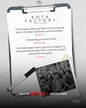 Mayur More Instagram - Thank you to the best batch for feeling all the feels ❤️ 

Watch Kota Factory Season 3 now, only on Netflix!

#KotaFactoryS3OnNetflix @theviralfever @arunabhkumar @pratishmehta_ #RaghavSubbu @puneet.batraa @iampravinyadav @manish_chandwanii @thenikitalalwani @koshyvijay @shreyansh.pandey @Jitendrak1 @_more.of.me_ @revathi.05 @ahsaassy_ @rranjanraj18 @iamalamkhan @urvisingh143 @rajeshkumar.official