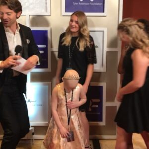 McKenna Roberts Instagram - Last night was epic for so many reason 💜 💜💜 @trfdotorg and @imaginedragons raised over $3 million to help families and kids like @raynie_dayz  I’m so greatful I was able witness all the love and support people showed for this wonderful foundation! My heart is full 🥰
.
.
👗 by @zoeltd 👩🏽‍🦱💄 by @carynncondon & @sienapaglia .
.
#TRFGala #slaycancerwithdragons #riseup #imaginedragons #zoeltd #epic #support #spreadtheword #childhoodcancerawarenessmonth