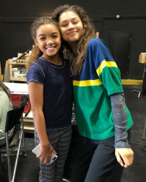 McKenna Roberts Instagram - It’s not to often you get the chance to work with someone you only hoped you could meet one day! ☺️ And finally here I am on set with the talented, kind and beautiful @Zendaya 💕 I’ll be playing a younger version of her character Rue on HBOs @Euphoria Season premieres Sunday June 16th on @hbo Don’t miss it! 
#Euphoria #Zendaya