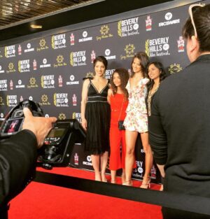 McKenna Roberts Instagram - Girls night! Three actresses one girl❤️Opening night for @theothershort @thebhfilmfest
I really wanted to say one of the things that I love most about going to these festivals is, you get to see alot of amazing work and meet so many talented people who are extremely passionate about working their craft 🎬 what an incredible experience.  mua:@reneeloizmakeup jumpsuit: @zara shoes: @aldo_shoes