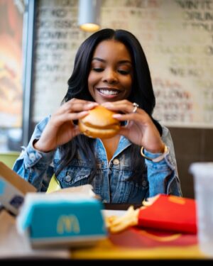 Mecole' Hayes Instagram - Feeling like a boss with my Filet-O-Fish in hand 🐟✨ Stopped by @mcdonaldsdmv for a quick lunch and it hit the spot! #AD

And a bonus, they use wild-caught Alaska Pollock for the Filet-O-Fish Sandwich! Who else loves this iconic sandwich as much as I do? #FiletOFish #McDonalds
