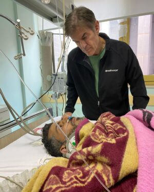 Mehmet Oz Instagram - I have been visiting survivors of the earthquake, like Samir Mohammed Ajjar, who was rescued in the 296th hour after the disaster. He survived beneath the rubble with his wife for almost 13 days before they were rescued—devastatingly, his children did not pull through. I also visited with Nurhan, a 46 year old woman with a new heart valve who has been having trouble getting necessary medicine to maintain the valve since the earthquake. Today, the valve sounds crisp - a good sign!