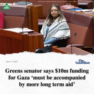 Mehreen Faruqi Instagram - The Albanese government merely calling on Israel to stop blocking aid is not good enough. 

We need actual sanctions and more long term aid funding, rather than flimsy calls and weasel words.