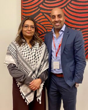 Mehreen Faruqi Instagram - It was an honour to meet with Dr Sanjay Adusumilli, co-founder of the @gmfau and to get a first hand account of what it’s like to be a doctor in Gaza.

His stories of death, pain, suffering and the constant fear in Gaza were confronting, but necessary listening. 

We must bear witness to this genocide and do all we can to hold the perpetrators and all those complicit, like our own Government, to account.

We must learn from the courage and resistance of Palestinians and keep showing up and speaking out.
