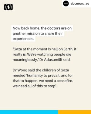 Mehreen Faruqi Instagram - It was an honour to meet with Dr Sanjay Adusumilli, co-founder of the @gmfau and to get a first hand account of what it’s like to be a doctor in Gaza.

His stories of death, pain, suffering and the constant fear in Gaza were confronting, but necessary listening. 

We must bear witness to this genocide and do all we can to hold the perpetrators and all those complicit, like our own Government, to account.

We must learn from the courage and resistance of Palestinians and keep showing up and speaking out.