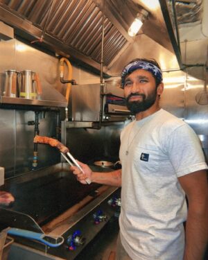 Mehreen Karim Instagram - there’s no point in calling myself a chef if all I know how to do is cook good food. I finally feel comfortable telling folks I’m a “pop-up chef” because now after a year of planning and working restaurant pop-ups, I can more confidently execute them with my set of skills and ideas. still, even that won’t prevent the next residency or pop up from kicking my ass, so what’s the point of claiming to be the chef that I’m not. whatever I am, I’m always learning and growing thanks to the amazing chefs/cooks I work with. these are the true “chefs” in my eyes. they’re balancing full time careers and school, spending nights cooking at Brooklyn’s best restaurants, and then they excitedly come to chop pounds of chives or emulsify saucepans of kimchi hollondaise for me. they’re continuous students, studying the work of culinary icons in their minutes of free time. they’re smart, funny, kind, and working on their craft not their brand—which is exactly the intention behind why I started doing pop ups to begin with! bless u chef @frankfurtersauce @ladhani_123 @raffiki504 @raw.egg.yolk ❤️‍🔥