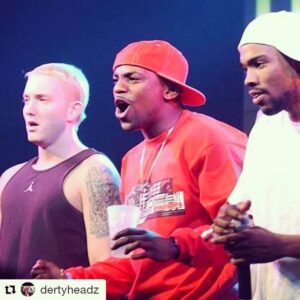 Mekhi Phifer Instagram - A little throwback with my dudes. Great times on stage with these Kats! #eminem #rip #proof @omarbensonmiller