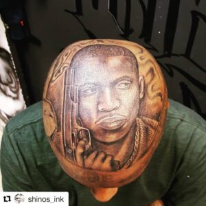 Mekhi Phifer Instagram - Talk about dedication! No doubt what his favorite movie is! Great work from the artist; the likeness is serious. Much love! #paidinfull @noblewood @mr_camron @hinikoj @morereginahall @sylver135