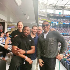 Mekhi Phifer Instagram - Just grown a** men doing us...Game Day, Suite Way! My beautiful love (wifey)took this picture...she had a great time as well! Mad love to @jaleelwhite and his lovely lady Nicoletta for making this Sunday special. @arod @chargers @sofistadium The great thing about these meetings of the minds, is being able to truly build with other creative individuals with paralleled motivations! Stay hungry my friends....