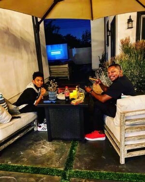 Mekhi Phifer Instagram - The coolout aftermath of the slick and very hilarious screening of my brother @innyclemons #sneakerheads on #netflix premiering tonight. Myself and my youngest had to chop it up on some Dad/Son type stuff. Building for real. The YoungKat is getting grown! My official righthand man! @drdre @alldondre @fredwreck @christineclemons