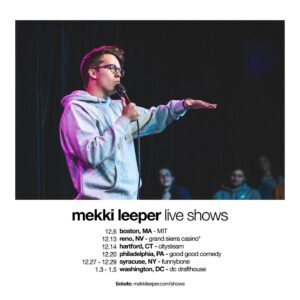 Mekki Leeper Instagram - Headlining in these cities & opening for Daniel Tosh in Reno. Get tickets on my website.