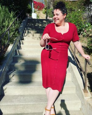 Melanie Field Instagram - International Women’s Day had me feeling so fresh and powerful I demanded a photo shoot on a staircase @torrid