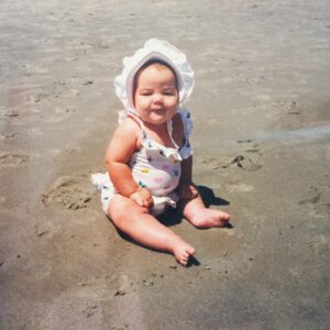Melanie Field Instagram - Today is my birthday. This year is dedicated to this little dough ball. She is soft and squishy, basking in the sun in her frills and her bonnet, happily waiting for the water to kiss her little biscuit feet. She is everything I forget to be now that I’m a grown up. Sometimes it’s just so hard to be soft. This year, I promise to love and take care of her special little soft spots.