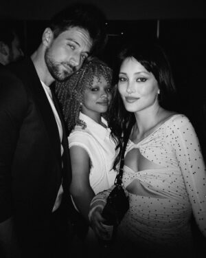 Melanie Jarnson Instagram - First night back in Australia with these treasures
Thank you for having me @gqaustralia x @hennessy 
Styling @emma_kalfus 
@alexperryofficial exclusive from my favourite @desordreboutique 
Makeup @annetimper 
Hair @koda_cutters