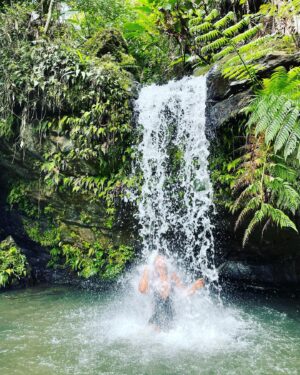 Melanie Nyema Instagram - “Forget not that the earth delights to feel your bare feet and the wind longs to play with your hair.” – Khalil Gibran (I think the same is true of waterfalls) #happyearthday