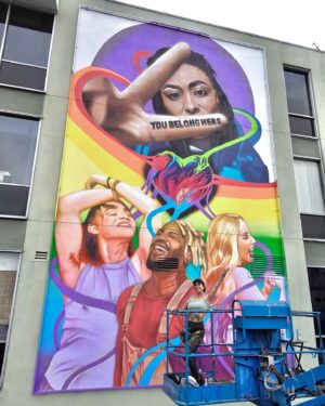 Melanie Posner Instagram - HAPPY PRIDE FAM 🌈🌈
I had the biggest honor to work with @tiktok to create a mural for our community on the side of @lalgbtcenter in Hollywood. Truly iconic, I will never get over it 😫😫😫💞💞💞💞 

Special thank you to @1440 for helping me crush this monster in a week, and all the models who participated in the pride shoot to come up with this design. Another huge thank you to @muralartistco and @abvagency for all of the endless help along the way. Last shout out to @attndotcom for making this dream a reality 🫶🏼 I will be making 1,000 more posts so please get prepared for how mushy I’m about to get. LOVE YOUS, STAY PROUD 🫶🏼🫶🏼🫶🏼🫶🏼✨✨✨✨ &&& never forget that YOU BELONG HERE 🌈

#pridemonth #lgbtq🌈 #gayart #gayartists #losangelesartist #muralart #lgbtart