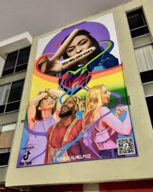 Melanie Posner Instagram - HAPPY PRIDE FAM 🌈🌈
I had the biggest honor to work with @tiktok to create a mural for our community on the side of @lalgbtcenter in Hollywood. Truly iconic, I will never get over it 😫😫😫💞💞💞💞 

Special thank you to @1440 for helping me crush this monster in a week, and all the models who participated in the pride shoot to come up with this design. Another huge thank you to @muralartistco and @abvagency for all of the endless help along the way. Last shout out to @attndotcom for making this dream a reality 🫶🏼 I will be making 1,000 more posts so please get prepared for how mushy I’m about to get. LOVE YOUS, STAY PROUD 🫶🏼🫶🏼🫶🏼🫶🏼✨✨✨✨ &&& never forget that YOU BELONG HERE 🌈

#pridemonth #lgbtq🌈 #gayart #gayartists #losangelesartist #muralart #lgbtart