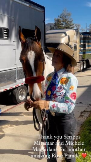 Melissa Moore Instagram - A few quick highlights from another awesome @rose_parade with @scrippsmiramar and her amazing pinto American Saddlebreds  Thank you Michele  for all you continue to do to promote our amazing breed!!!@saddlebredofficial @carsonkressley @j.a.robinson @kdm5g8td @austineversman @melissamoore27 @sunrisestables27 @rose_parade @usequestrian ul
