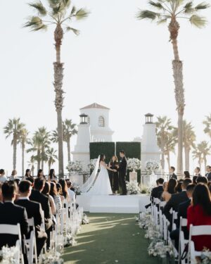 Melody Cheng Instagram - What an honor it was to officiate the marriage between Annie & Eric 💕

I met both of them, through TASA (Taiwanese American Student Association) when they were just freshmen in college at UCSD. Eric joined because he wanted to be involved with the Taiwanese American community. Annie joined because she saw Eric & thought he was cute 😬jk. They eventually got together at our annual snow trip & have been together ever since then. To see them transform from curious college students to grown adults, navigating milestones, like marriage is incredible. 

Annie & Eric, ty for letting me be a part of your love story 🥲
📸: @tinphotography