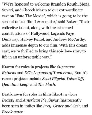 Mena Suvari Instagram - Thrilled to be part of this group, with such phenomenal talent, to tell this beautiful story 🤗🩵✨