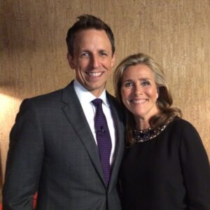 Meredith Vieira Instagram - Tonight, I’ll be visiting with one of my favorite men in the building, @SethMeyers. I’ll be on @LateNightSeth at 12:35/11:35c — tune-in to see what I get Seth to fess up to! And, see what my kids had to say about me taking the family room chairs for @meredithvieirashow set! #meredithshow