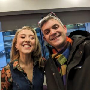 Merlin Griffiths Instagram - #FirstDates returns tonight at 10pm on @channel4 
Meet @aoifesmyth444 one of our new waiters, pictured here with me visiting @bbcbreakfast this morning. ❤️🥂🌹