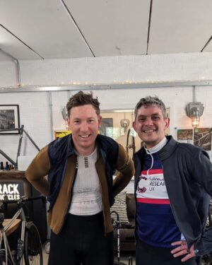 Merlin Griffiths Instagram - Superb ride today. A nice 80k with @daveclow founder of @j.laverackbicycles and a chance to try out one of their frankly stupendous titanium road bikes. All part of preparation for my LeJog ride this September (1100mi in 9days) raising funds for @cr_uk & @su2cuk. Link to donate (or buy an exclusive cocktail shaker kit with profit to Su2c fundraiser) going live next week.
Thank you Dave and all your team, especially Ollie for lending me shoes when I forgot mine on the garden wall! Haha!! 
.
#bartender #cycle #charity #lejog #supportlocalbusiness