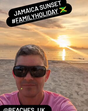 Merlin Griffiths Instagram - Activities galore! (Some included or booked extra with the hotel)
#ysfalls and ziplining through the tree tops. #parasailing for my GF & DD! Snorkelling every day for our daughter leaving me free to read & roast. 🍻
And boat hair.
#FamilyHoliday #Jamaica #Negril #gifted