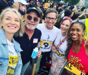 Merrin Dungey Instagram - I’m exhausted but my cup gets filled with the love and support of my fellow actors and writer friends as we continue to fight the good fight. Please sort this out. We miss working. We hate what this is doing to us, to our fellows, to the economy. But we are not giving up. 
#sagaftrastrong💪🏾 
#wgastrong