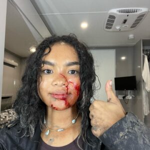 Mia Isaac Instagram - this time last year i moved across the world to spend six long months filming… there were a lot of ups and downs, and it definitely wasn’t easy, but it was worth it. now i can finally share it!

grateful for all the people who dedicated their time and energy to this show — from every freezing night shoot to every melting hot beach day. grateful for all the friends i made, who made me feel at home in a foreign country. this was a once in a lifetime experience. but it doesn’t belong to me anymore… it belongs to the people watching :)

now you can watch @blackcakehulu on @hulu in the US and @disneyplus in the UK/Canada! 

so much love 💛🇯🇲🏴󠁧󠁢󠁷󠁬󠁳󠁿