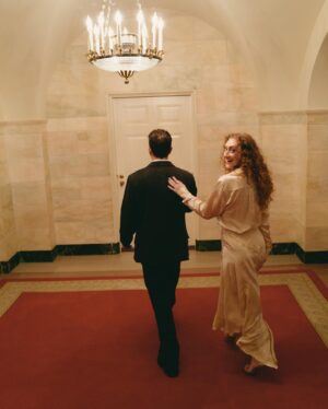 Micaela Diamond Instagram - frolicking through the White House with some of the most talented boys on the planet. 🫶🏼

two piece dreams by @sarahslutsky 
h/mu @ychristielee 
📸 by @jennyandersonphoto
