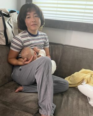 Michael Angarano Instagram - the final season of @pen15show came out yesterday.  this is @mayaerskine, as Maya Ishii Peters, breastfeeding our son Leon in between set ups as she directed her episode. you are incredible... as an actor, a writer, a showrunner, a director, and a mom. we love you and are so grateful for you in our lives (i’m speaking on mine and Leon’s behalf). congratulations to @annaryankonkle , @samuelonionman  and the cast and crew of Pen15. helluva run.