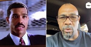 Michael Beach Instagram - How many years are between these two pictures on this #flashbackfriday📸 ??? One is clearly from a movie or TV show (cause I never dress up in my personal life) and the other is just a regular ole selfie. But if you notice I do still have a BIT of hair on top in the second picture 🤣. And what job is the first picture from??? 🤔
…
#oldvsnew #youngvsold #pastvspresent #glamvsnatural (I’m never really glammed up)🤣