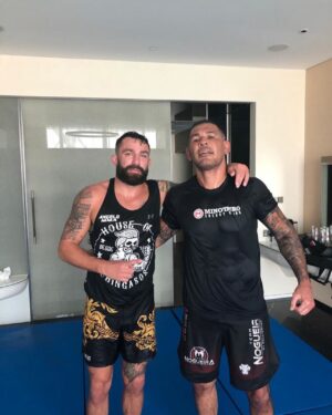 Michael Chiesa Instagram - Whoever said “never meet your heroes” obviously had the wrong heroes.

This clip is from the time @minotauromma invited me to train with him on Fight Island.  To say I was excited is a huge understatement. So we set a timer and started rolling. We started clocking a lot of rounds and fatigue started to set in. I was gassing out, the room was a sauna at that point, I started getting my ass kicked and I was ready to be done. He wouldn’t allow it, he wouldn’t even give me a break between rounds once he could sense I was ready to quit. He pushed me hard that day, it was perfect. Hands down, it was my favorite training session I’ve ever had in my life. I miss Fight Island!

Cheers to one of my heroes, the legend, my friend Antônio Rodrigo Nogueira.