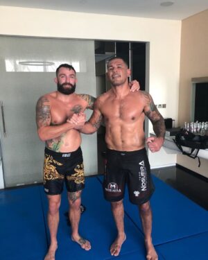 Michael Chiesa Instagram - Whoever said “never meet your heroes” obviously had the wrong heroes.

This clip is from the time @minotauromma invited me to train with him on Fight Island.  To say I was excited is a huge understatement. So we set a timer and started rolling. We started clocking a lot of rounds and fatigue started to set in. I was gassing out, the room was a sauna at that point, I started getting my ass kicked and I was ready to be done. He wouldn’t allow it, he wouldn’t even give me a break between rounds once he could sense I was ready to quit. He pushed me hard that day, it was perfect. Hands down, it was my favorite training session I’ve ever had in my life. I miss Fight Island!

Cheers to one of my heroes, the legend, my friend Antônio Rodrigo Nogueira.