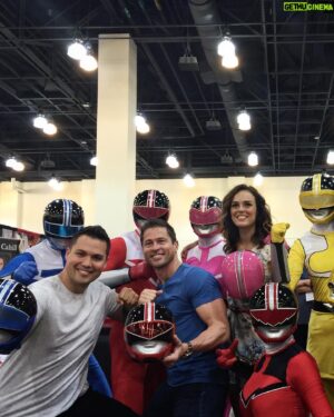 Michael Copon Instagram - Happy Power Ranger day! I designed this new photo in honor of 30 years! I am so humbled by my fans and blessed to have so much love still after all these years! You all keep this brand alive! I have had a lot of you come to me and say how I’ve helped you through tough times and in some times Power Rangers kept you alive, and being that I went through my step father committing suicide when I was only 12 and other friends as well… I’m so happy to be apart of a show that only brings happiness to the hearts of all of you!  A show that gives you an escape from the craziness in this world and shows all of you that you too are hero’s! Red, blue, yellow, pink, green, brown, black, or white… no matter what color you are in this world. If you are righteous and just then you too are a hero in my eyes! Thank you to the producers of power rangers who gave me this platform and now my son in learning about it. The circle of life is amazing! We miss you @jdfffn you will always be a legend! And shout out to all the originals that opened the doors for us! #powerrangers @walterejones @austin_st_john @karanashley @atothedoublej @catherine_sutherland @stevecardenaspr #thuytrang & @jdfffn 

Cheers 🍻 to 30 more years! 

Big shout out and credit to left side art by @carlosdattoliart for the mighty morphin issue 107